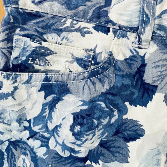 Lauren (Ralph) Jeans 8P Blue & White Floral - Picture 2 of 12